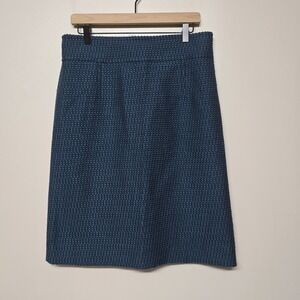 RED Valentino Blue Textured A-Line Skirt Wool Blend Italy Women's Sz 10 Office